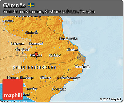 Political 3D Map of Gärsnäs