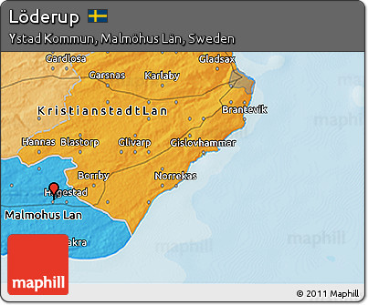 Political 3D Map of Löderup