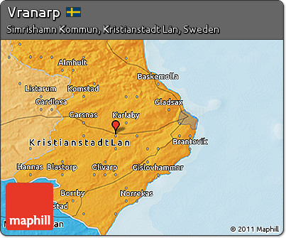 Political 3D Map of Vranarp