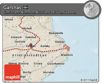 Shaded Relief 3D Map of Gärsnäs