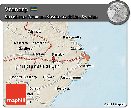 Shaded Relief 3D Map of Vranarp