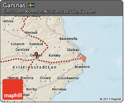 Shaded Relief 3D Map of Gärsnäs