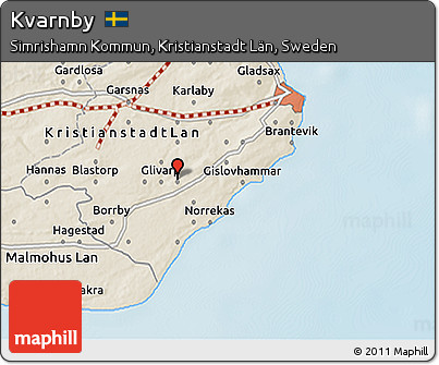 Shaded Relief 3D Map of Kvarnby