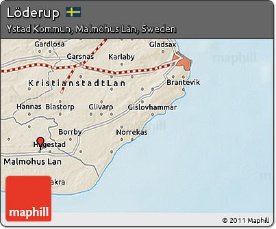 Shaded Relief 3D Map of Löderup