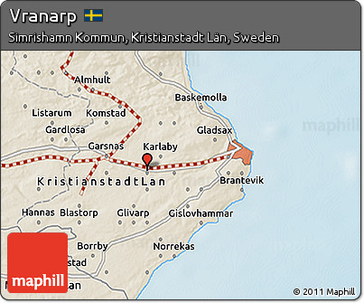 Shaded Relief 3D Map of Vranarp