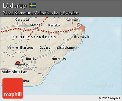 Shaded Relief 3D Map of Löderup