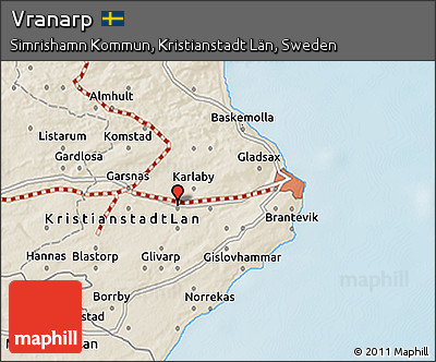 Shaded Relief 3D Map of Vranarp