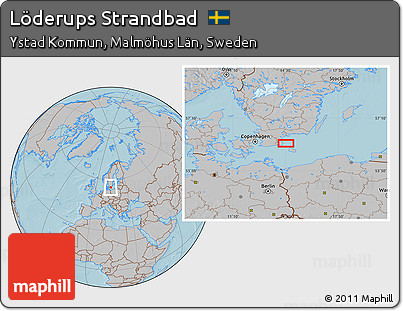 Gray Location Map of Löderups Strandbad, hill shading