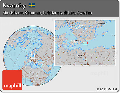 Gray Location Map of Kvarnby