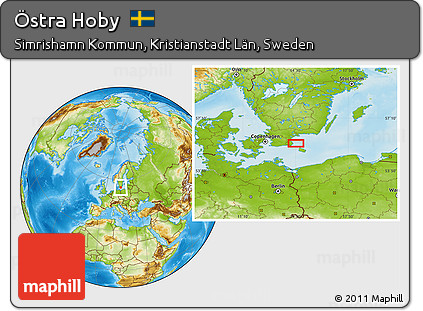 Physical Location Map of Östra Hoby