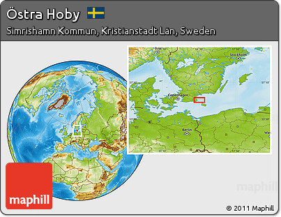 Physical Location Map of Östra Hoby