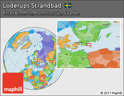 Political Location Map of Löderups Strandbad