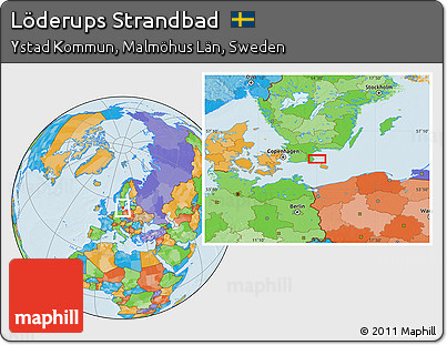 Political Location Map of Löderups Strandbad