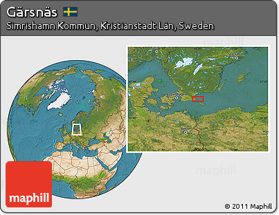 Satellite Location Map of Gärsnäs