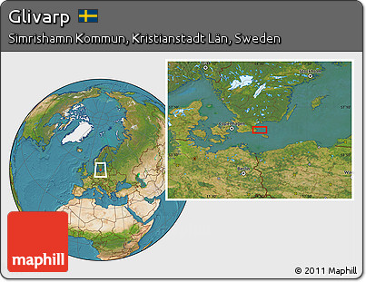 Satellite Location Map of Glivarp