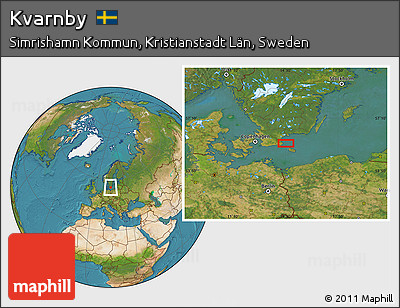 Satellite Location Map of Kvarnby