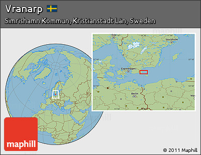 Savanna Style Location Map of Vranarp