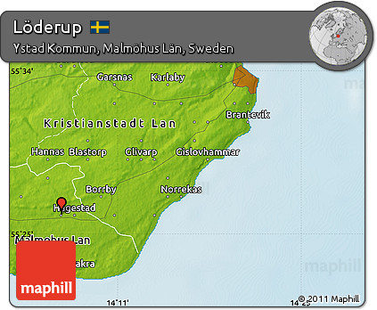 Physical Map of Löderup