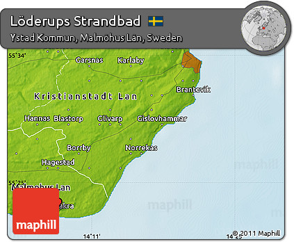 Physical Map of Löderups Strandbad