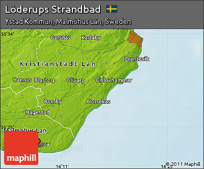 Physical Map of Löderups Strandbad