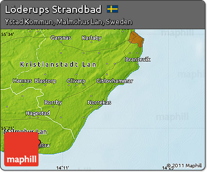 Physical Map of Löderups Strandbad
