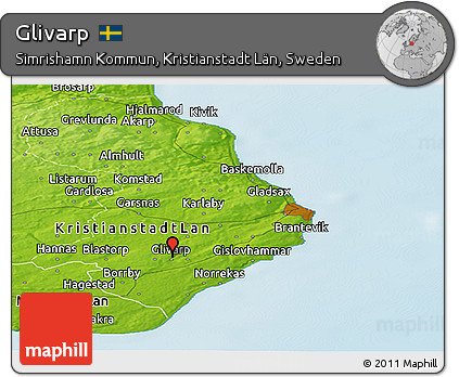 Physical Panoramic Map of Glivarp