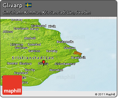 Physical Panoramic Map of Glivarp