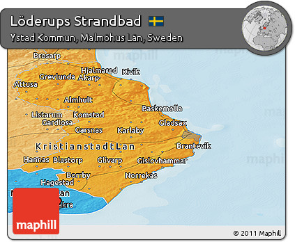 Political Panoramic Map of Löderups Strandbad