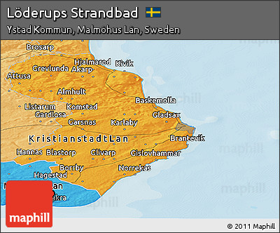 Political Panoramic Map of Löderups Strandbad