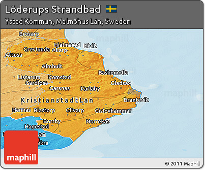 Political Panoramic Map of Löderups Strandbad