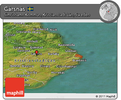 Satellite Panoramic Map of Gärsnäs