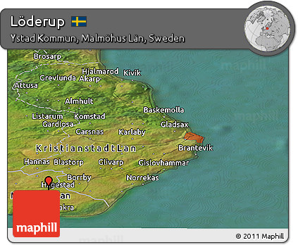 Satellite Panoramic Map of Löderup