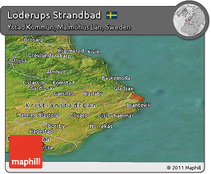 Satellite Panoramic Map of Löderups Strandbad