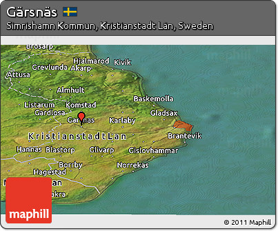 Satellite Panoramic Map of Gärsnäs