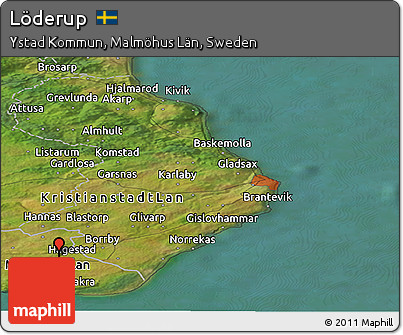 Satellite Panoramic Map of Löderup