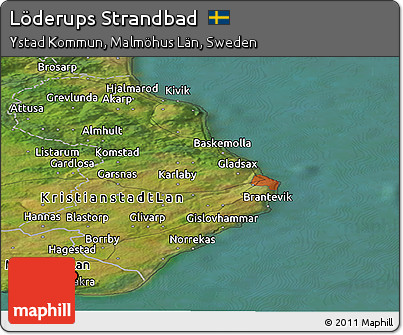 Satellite Panoramic Map of Löderups Strandbad