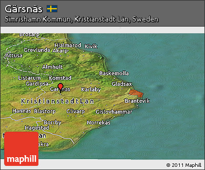 Satellite Panoramic Map of Gärsnäs