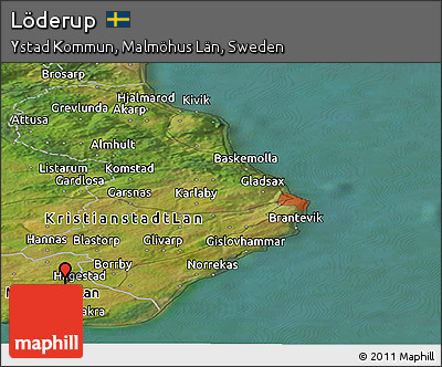 Satellite Panoramic Map of Löderup