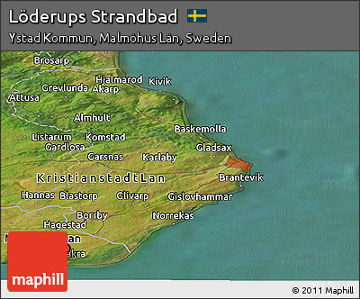 Satellite Panoramic Map of Löderups Strandbad