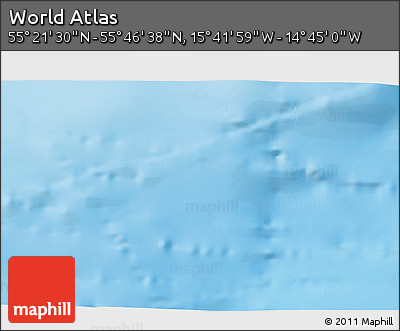 Shaded Relief 3D Map of the Area around 55° 34' 4" N, 15° 13' 29" W