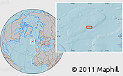 Gray Location Map of the area around 55° 34' 4" N, 16° 4' 29" W, hill shading