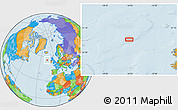 Political Location Map of the area around 55° 34' 4" N, 16° 4' 29" W