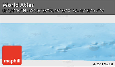 Physical Panoramic Map of the Area around 55° 34' 4" N, 16° 4' 29" W