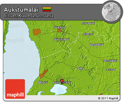 Physical 3D Map of Aukštumalai
