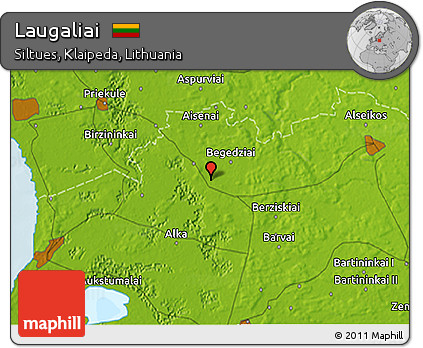 Physical 3D Map of Laugaliai