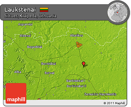 Physical 3D Map of Laukstėnai