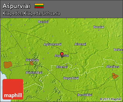Physical 3D Map of Ašpurviai