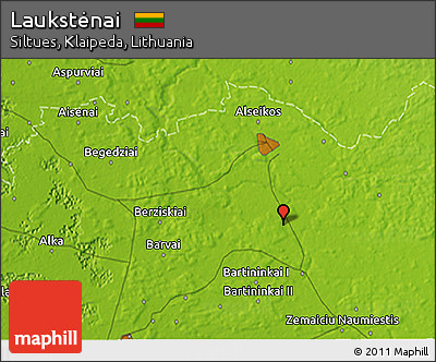 Physical 3D Map of Laukstėnai