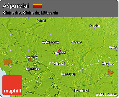 Physical 3D Map of Ašpurviai