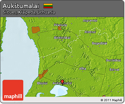 Physical 3D Map of Aukštumalai